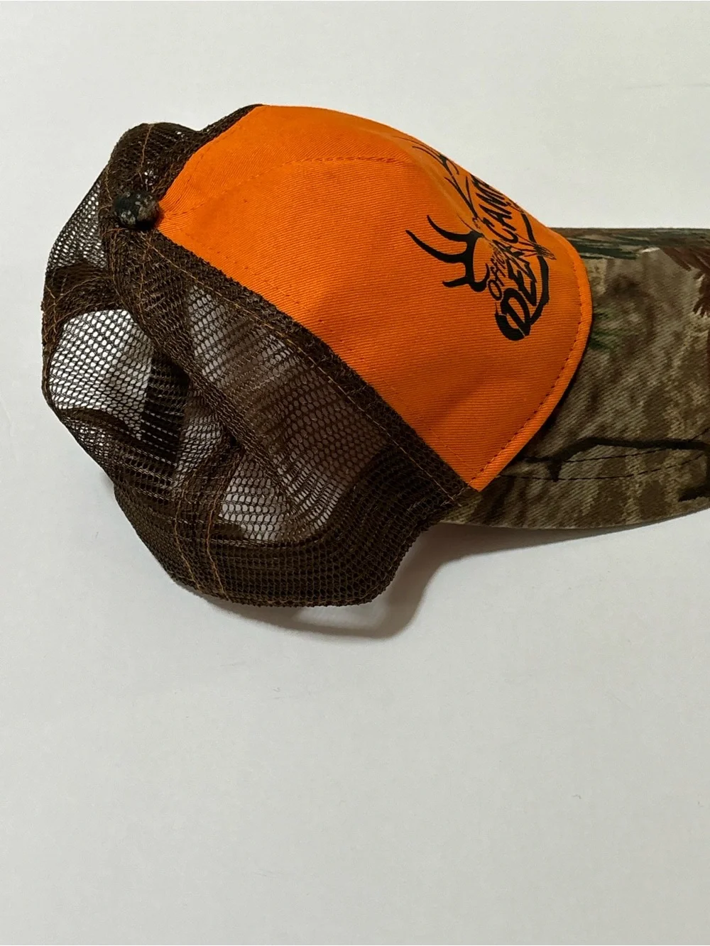 Official Deer Camp Gear Orange & Camo Trucker Hat